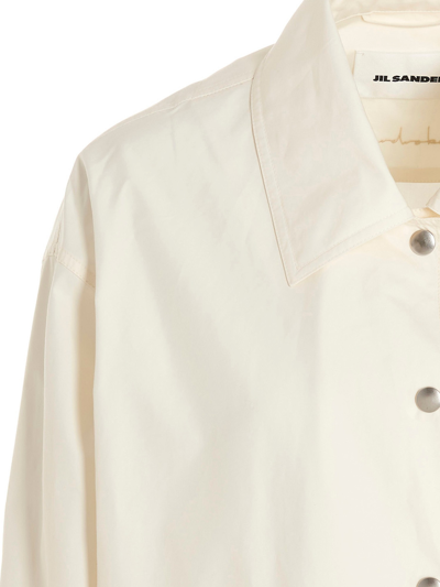 Shop Jil Sander Waterproof Cotton Jacket In White