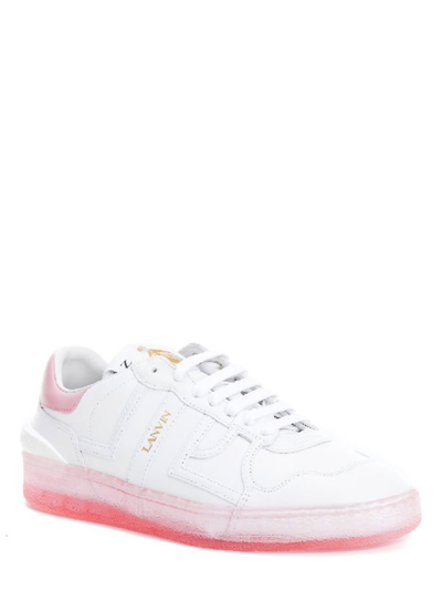 Lanvin Leather Clay Sneakers In Blanco
