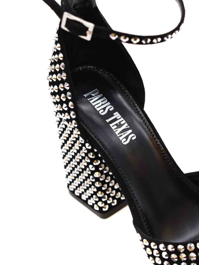 Paris Texas Holly Fiona Crystal Ankle-strap Sandals In Black