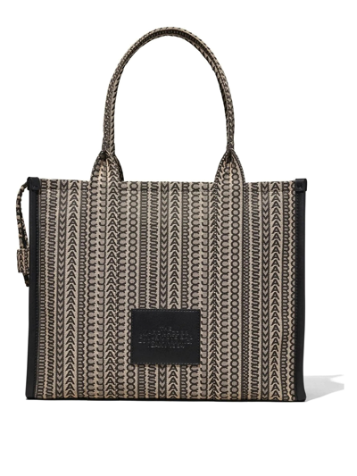 Marc Jacobs Fabric Bag With Monogram And Leather Details In Beis