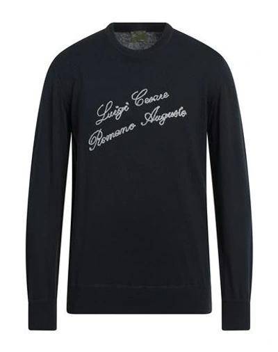 Shop Lardini Man Sweater Midnight Blue Size M Cotton, Cashmere