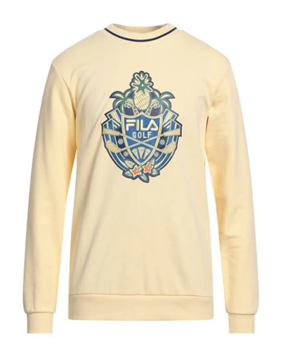 Shop Fila Man Sweatshirt Yellow Size M Cotton, Polyester