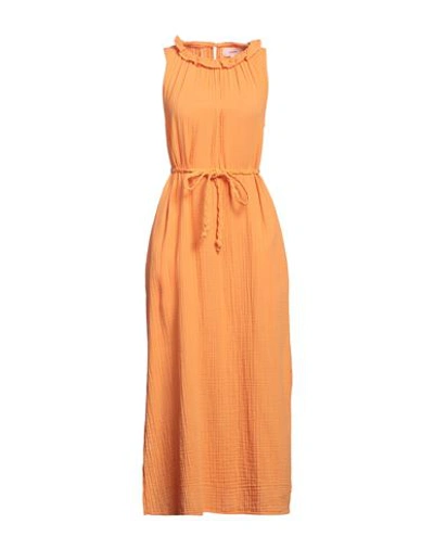 Shop Xirena Xírena Woman Maxi Dress Orange Size L Cotton