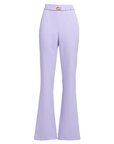 Shop Just Cavalli Woman Pants Lilac Size 8 Polyester, Elastane In Purple