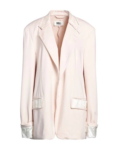 Shop Mm6 Maison Margiela Woman Blazer Light Pink Size L Polyester, Elastane