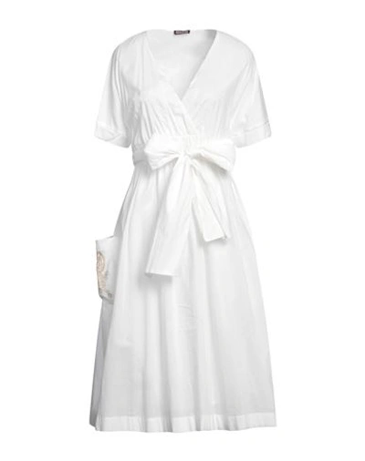 Shop Maliparmi Malìparmi Woman Midi Dress White Size 12 Cotton