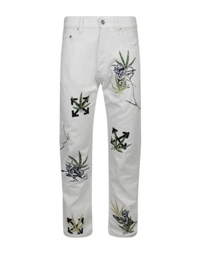 Shop Off-white Weed Skate Fit Jeans Man Jeans White Size 32 Cotton