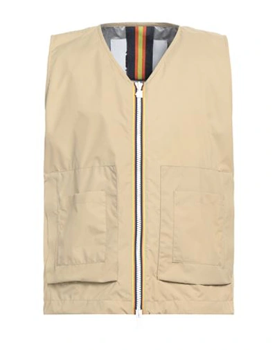 Shop K-way Man Jacket Sand Size Xl Polyamide, Polyurethane In Beige