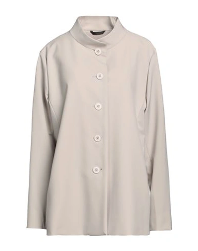 Shop Cinzia Rocca Woman Overcoat & Trench Coat Light Grey Size 16 Polyester, Polyurethane