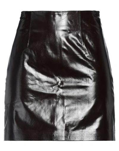 Shop Dorothee Schumacher Woman Mini Skirt Dark Brown Size 4 Lambskin