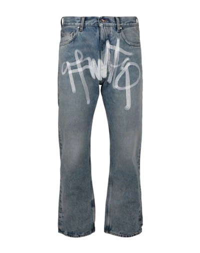 Shop Off-white Graffiti Skate Fit Jeans Man Jeans Blue Size 31 Cotton