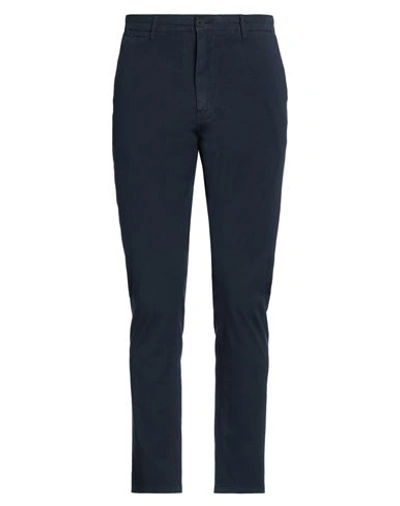 Shop Drykorn Man Pants Navy Blue Size 34w-34l Cotton, Elastane