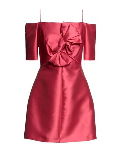 Shop Emporio Armani Woman Mini Dress Coral Size 8 Polyester, Silk In Red