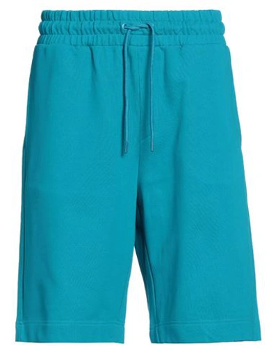 Shop Trussardi Man Shorts & Bermuda Shorts Azure Size L Cotton, Elastane In Blue