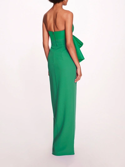 Shop Marchesa Deconstructed Bow Gown In Emerald