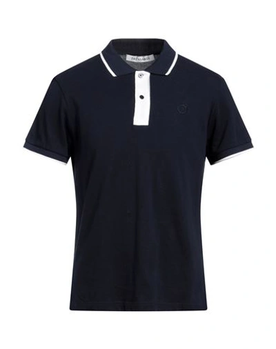 Shop Trussardi Man Polo Shirt Midnight Blue Size Xxl Cotton