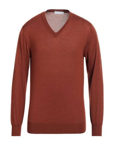Shop Cruciani Man Sweater Brown Size 40 Cashmere, Silk