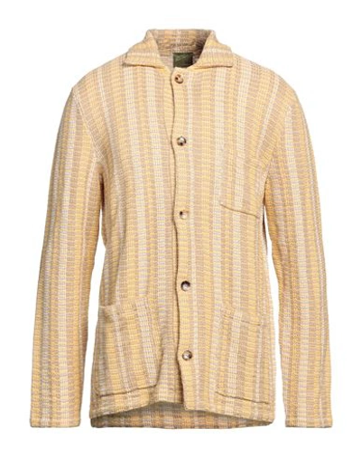 Shop Lardini Man Blazer Yellow Size L Linen, Cotton