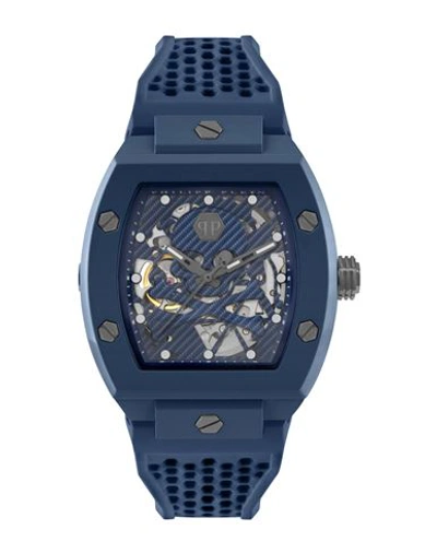 Shop Philipp Plein The $keleton Ecoceramic Automatic Watch Man Wrist Watch Blue Size Onesize Ceramic