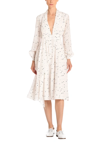 Shop Adam Lippes Reese Dress In Printed Silk Crepe De Chine In White