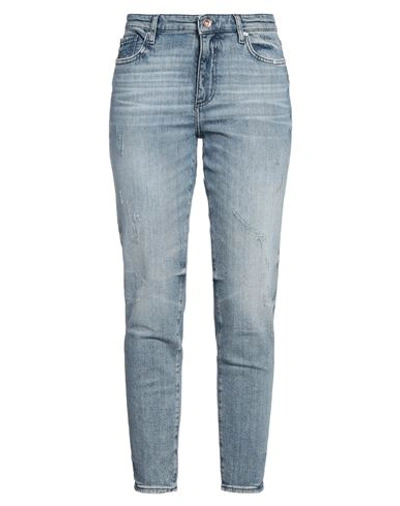 Shop Armani Exchange Woman Jeans Blue Size 32 Cotton, Elastane