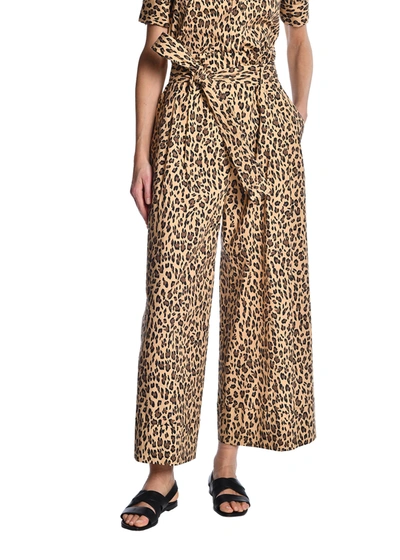 Shop Adam Lippes High Waisted Paper Bag Pant In Printed Poplin In Beige