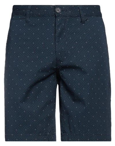 Shop Armani Exchange Man Shorts & Bermuda Shorts Navy Blue Size 30 Cotton, Elastane