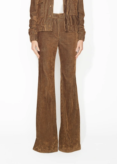 Shop Adam Lippes Flare Pant In Corduroy In Brown