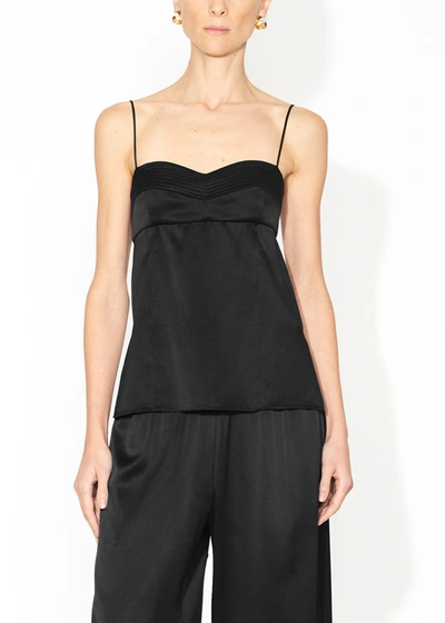 Shop Adam Lippes Bustier Cami Top In Silk Charmeuse In Black