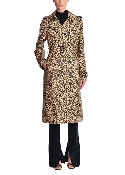 Shop Adam Lippes Trench Coat In Printed Cotton Faille In Beige