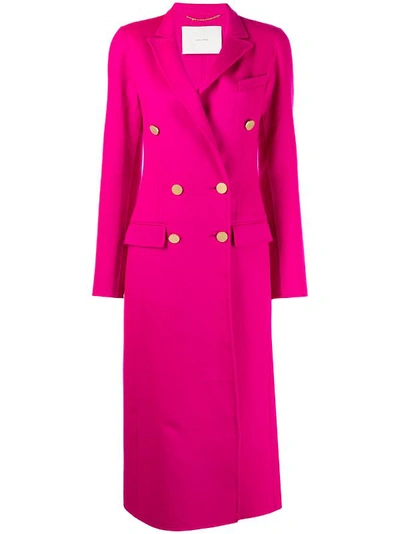 Shop Adam Lippes Double Breasted Coat In Zibeline Cashmere In Pink