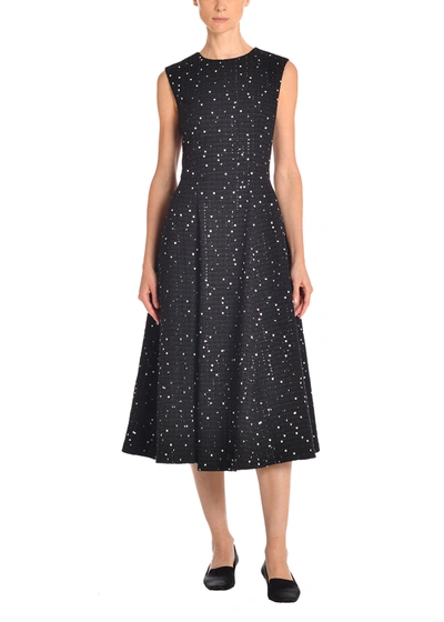 Shop Adam Lippes Eloise Dress In Paillette Tweed In Black
