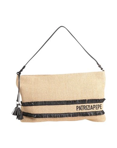 Shop Patrizia Pepe Woman Handbag Beige Size - Paper Yarn