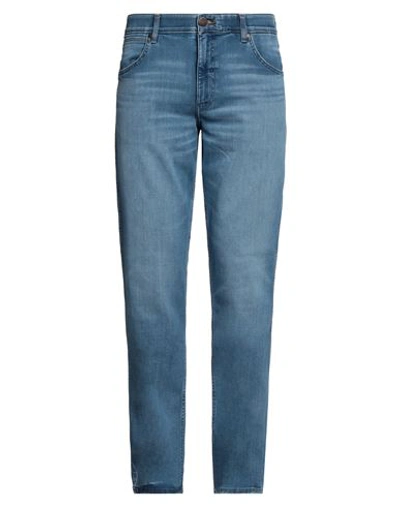 Shop Wrangler Man Jeans Blue Size 34w-34l Cotton, Elastomultiester, Elastane
