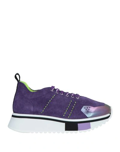 Shop Fabi Woman Sneakers Purple Size 8 Leather