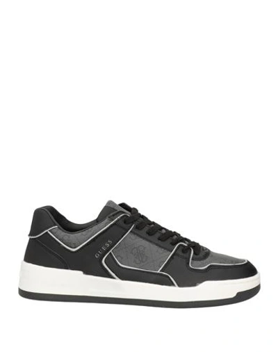 Shop Guess Man Sneakers Black Size 8.5 Leather, Textile Fibers