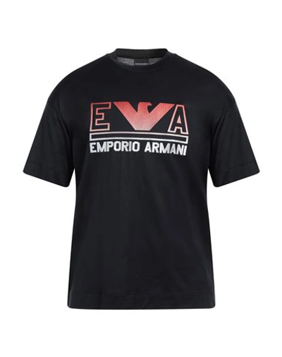 Shop Emporio Armani Man T-shirt Black Size M Lyocell, Cotton