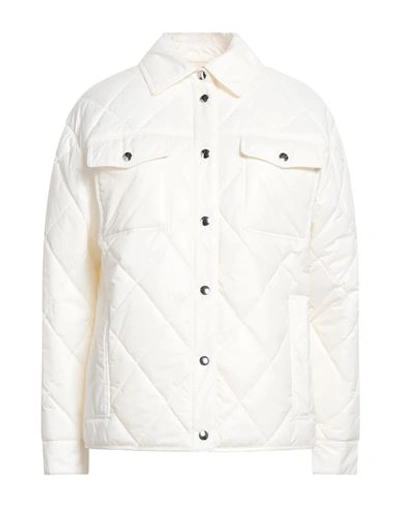 Shop Peserico Easy Woman Jacket Ivory Size 10 Polyamide In White