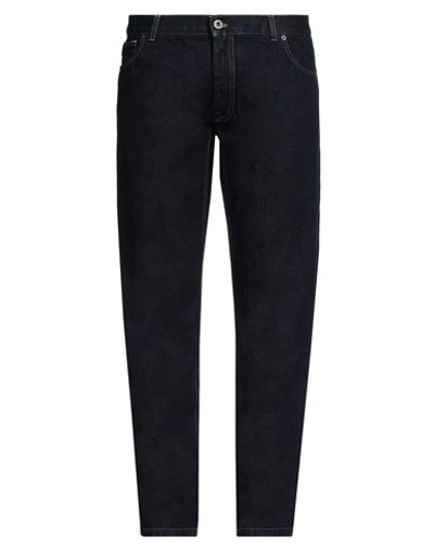 Shop Brioni Man Jeans Blue Size 33 Cotton, Calfskin