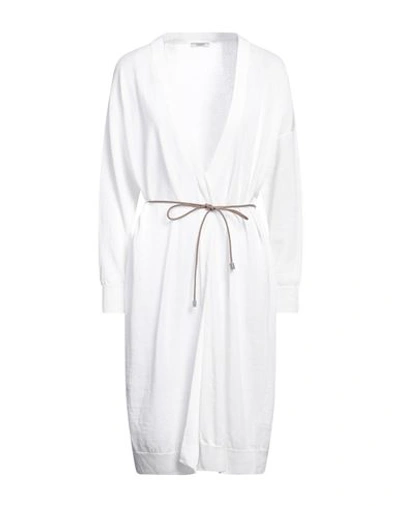 Shop Peserico Woman Cardigan White Size 6 Linen, Cotton