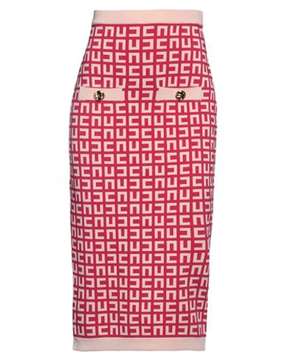 Elisabetta Franchi Woman Midi Skirt Magenta Size 8 Viscose, Polyamide In Magenta