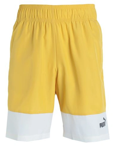 Shop Puma Man Swim Trunks Yellow Size Xl Polyester