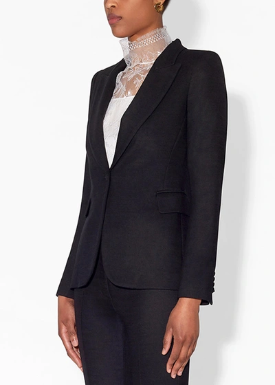Shop Adam Lippes Single Breasted Blazer In Double Face Wool In Black