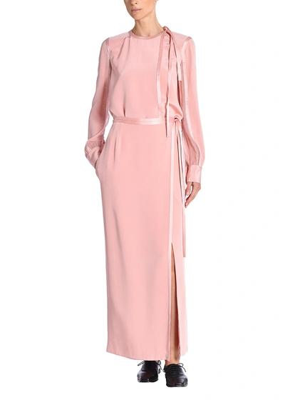 Shop Adam Lippes Wrap Skirt In Silk Crepe In Pink