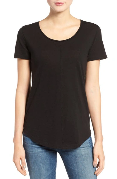 Shop Ag The Jade Cotton & Cashmere Tee In True Black