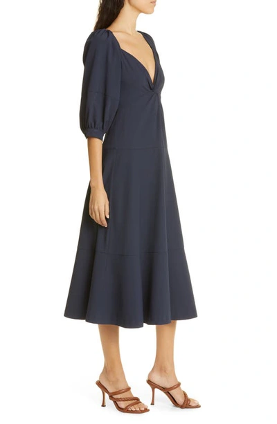 Shop Cinq À Sept Kristina Knot Front Dress In Navy