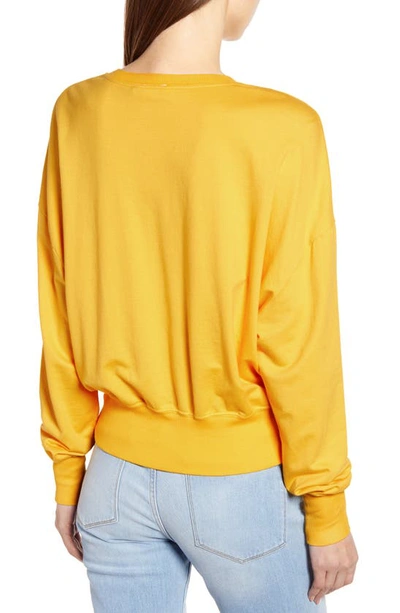 Shop Ag Kylan Crop Tie Sweatshirt In Golden Ochre