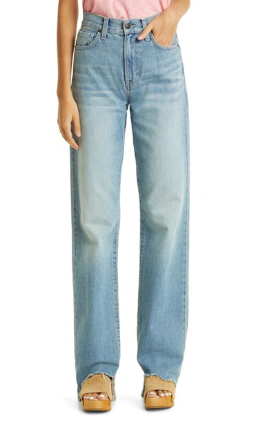 Shop Veronica Beard Dylan Step Hem Nonstretch Denim Jeans In Sunset Pier