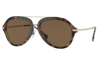 Shop Burberry Jude Brown Pilot Men's Sunglasses Be4377 300273 58 In Brown / Dark