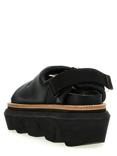 Shop Sacai Belt Sandals Black